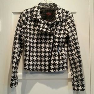 Asymmetrical zip fleece moto jacket NWOT